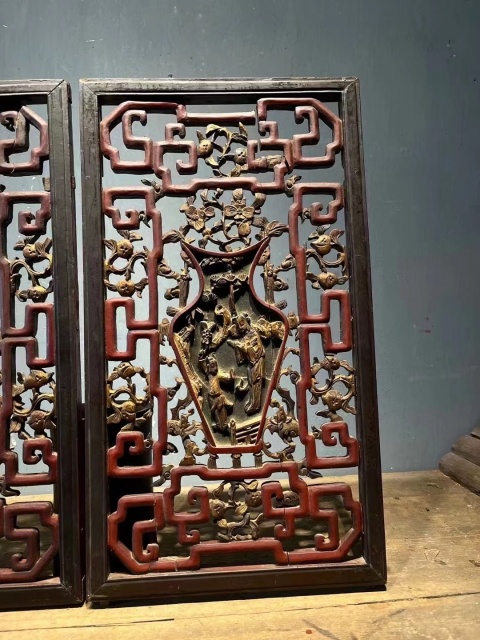 古玩雜項(xiàng)清代雕花窗拍賣(mài)，當(dāng)前價(jià)格3000元