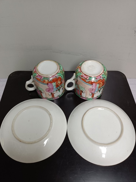 古玩陶瓷廣彩杯碟拍賣(mài),當(dāng)前價(jià)格1888元