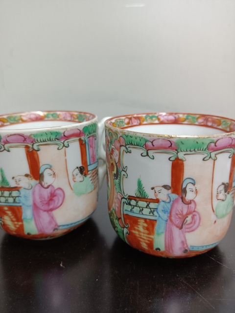 古玩陶瓷廣彩杯碟拍賣(mài),當(dāng)前價(jià)格1888元