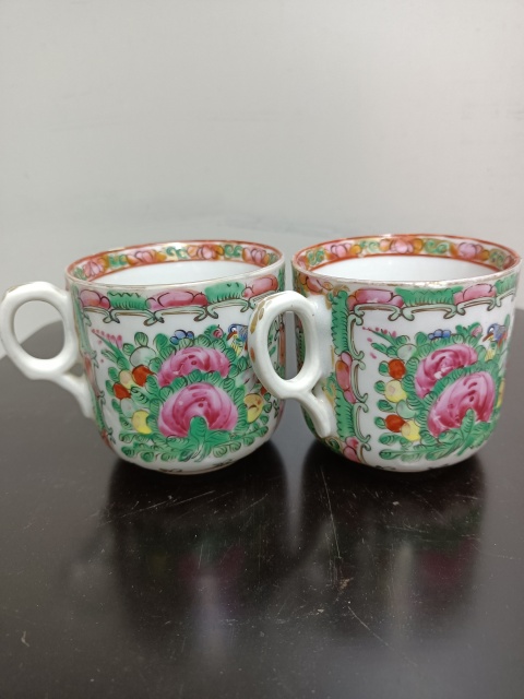 古玩陶瓷廣彩杯碟拍賣(mài),當(dāng)前價(jià)格1888元