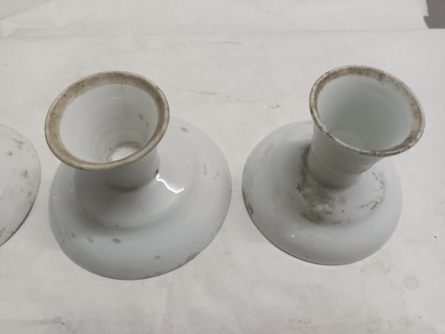 古玩陶瓷民國花卉紋高足盤三個拍賣,當前價格128元