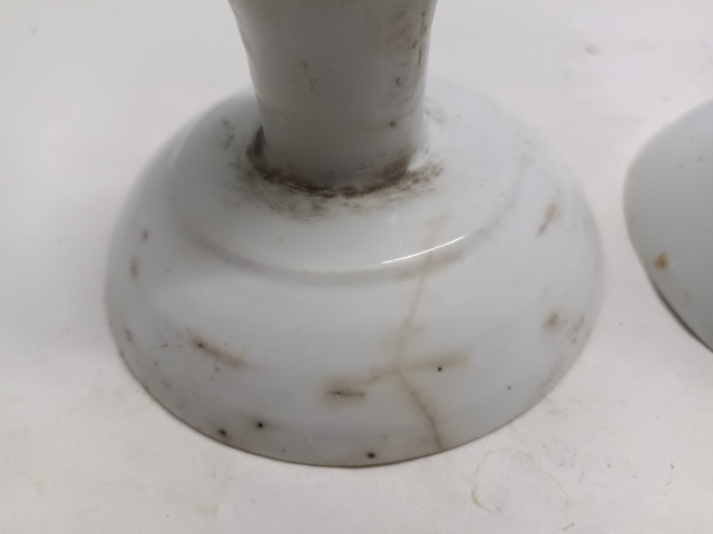 古玩陶瓷民國花卉紋高足盤三個拍賣,當前價格128元