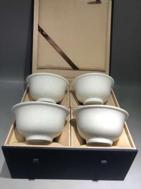 古玩陶瓷(精品主人杯)創匯-甜白釉-大號主人杯一組拍賣,當前價格298元