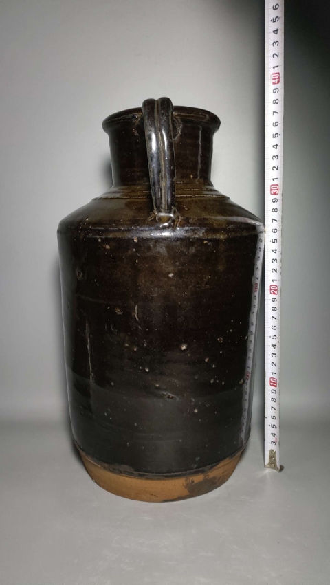 古玩陶瓷磁州窯茶葉末釉雙系瓶拍賣，當前價格4600元