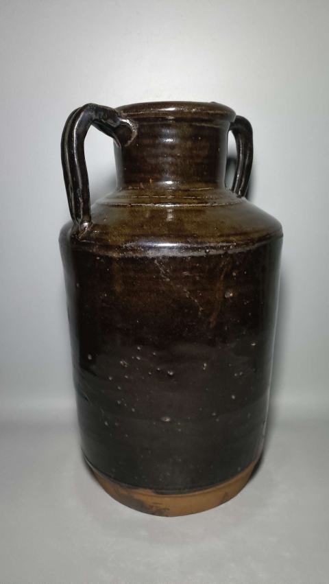 古玩陶瓷磁州窯茶葉末釉雙系瓶拍賣，當前價格4600元