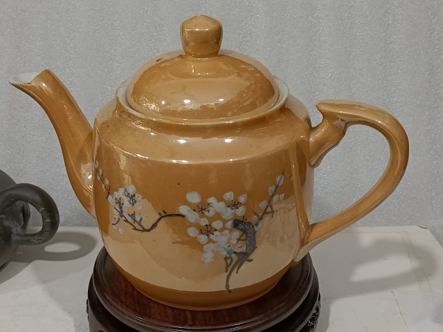古玩陶瓷紫金釉梅紋執壺拍賣,當前價格328元