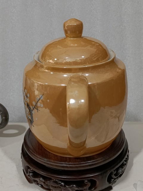 古玩陶瓷紫金釉梅紋執壺拍賣,當前價格328元