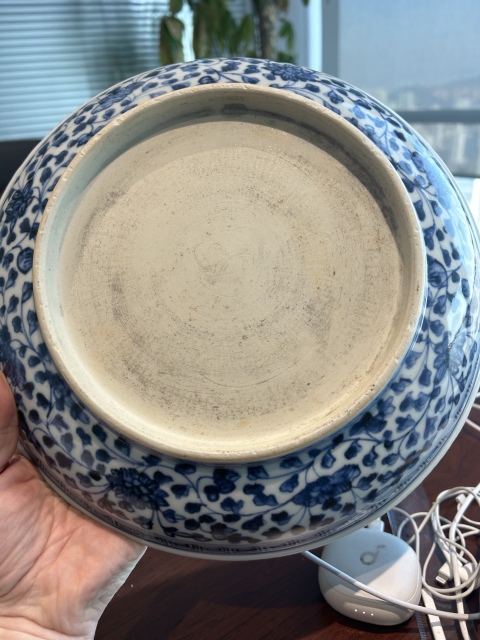 古玩陶瓷雍正青花一把蓮紋盤拍賣，當(dāng)前價格25000元