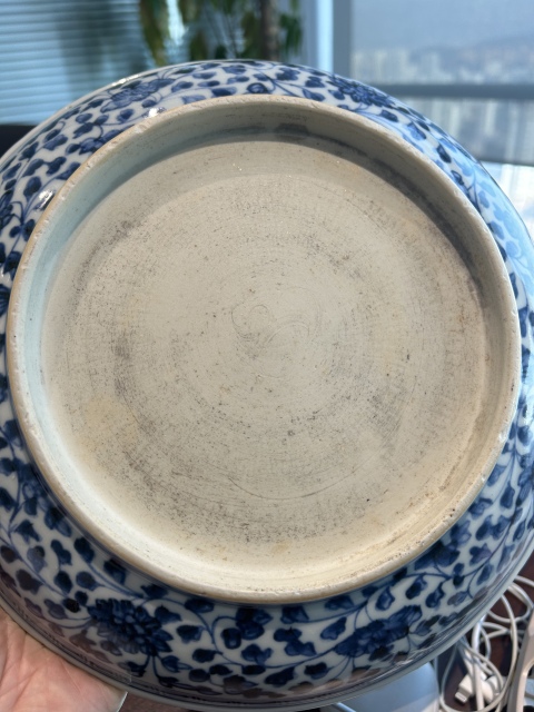 古玩陶瓷雍正青花一把蓮紋盤拍賣，當(dāng)前價格25000元