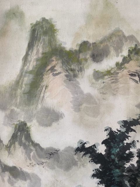 古玩字畫(huà)域鑒研究院已實(shí)物保真 海派名家 上海著名畫(huà)家 書(shū)畫(huà)鑒定家 馬燮文 桂林春色 手工原裱立軸拍賣(mài)，當(dāng)前價(jià)格2988元