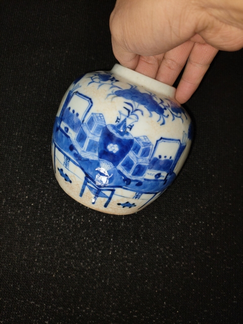 古玩陶瓷【咸豐】哥釉青花博古圖蓋罐【太漂亮了】拍賣,當前價格0元