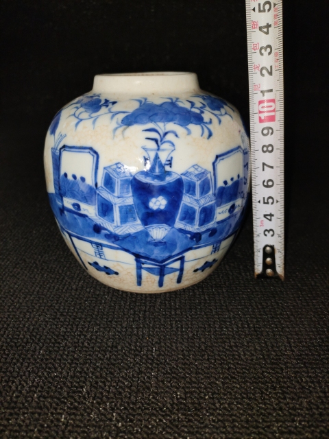 古玩陶瓷【咸豐】哥釉青花博古圖蓋罐【太漂亮了】拍賣,當前價格0元