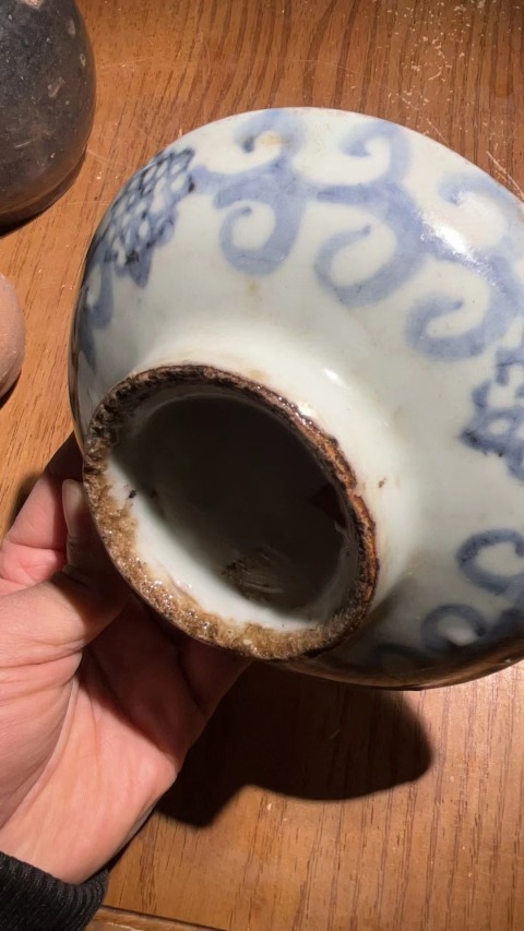 古玩陶瓷清代早期高足青花碗盤貢盤拍賣,當前價格999元