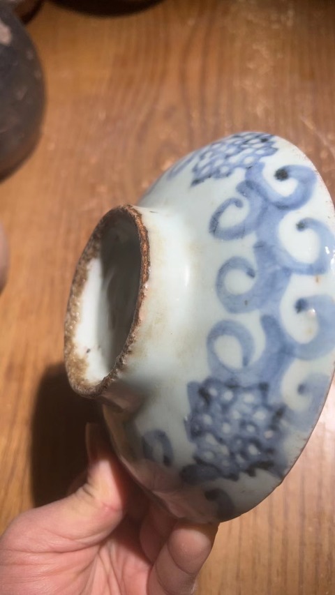古玩陶瓷清代早期高足青花碗盤貢盤拍賣,當前價格999元