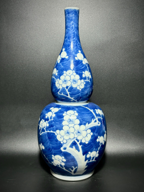 古玩陶瓷【實物鑒定全品】清光緒·冰梅紋葫蘆瓶 （大號）拍賣，當(dāng)前價格5888元