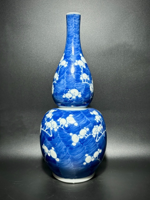 古玩陶瓷【實物鑒定全品】清光緒·冰梅紋葫蘆瓶 （大號）拍賣，當(dāng)前價格5888元