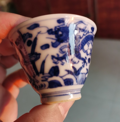 古玩陶瓷【精美茶杯】晚清民國青花龍紋杯一對拍賣，當(dāng)前價(jià)格560元