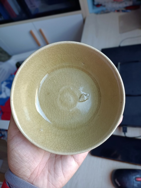 古玩陶瓷元末明初·龍泉青釉洗臥足杯拍賣，當前價格1500元