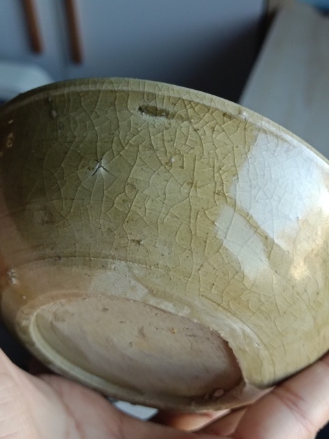 古玩陶瓷元末明初·龍泉青釉洗臥足杯拍賣，當前價格1500元