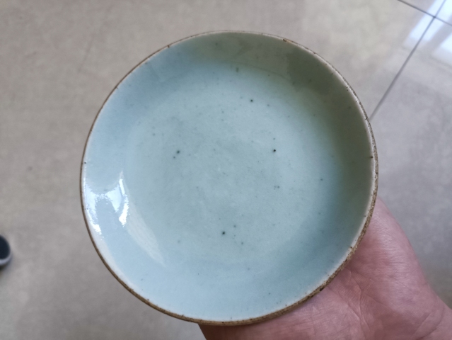 古玩陶瓷清道光.豆青釉盤拍賣,當前價格900元