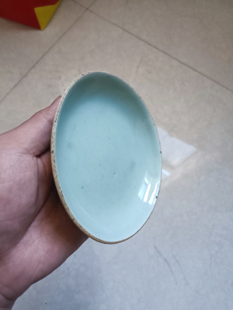 古玩陶瓷清道光豆青釉盤拍賣,當前價格200元