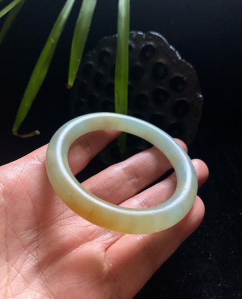 古玩玉器清代天然黃翡翠手鐲拍賣，當前價格13000元