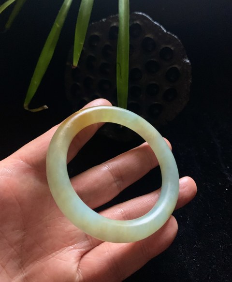 古玩玉器清代天然黃翡翠手鐲拍賣，當前價格13000元