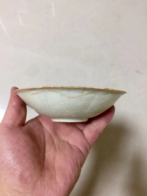 古玩陶瓷青白釉葵口洗拍賣，當前價格1600元