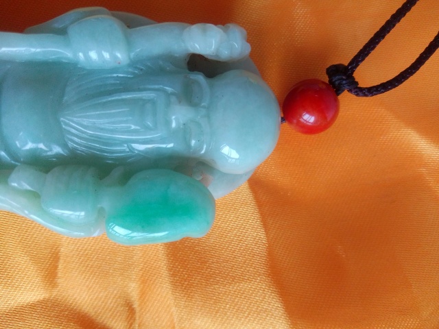 古玩玉器天然翡翠壽星掛件拍賣，當前價格580元