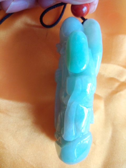 古玩玉器天然翡翠壽星掛件拍賣，當前價格580元