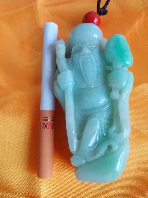 古玩玉器天然翡翠壽星掛件拍賣，當前價格580元