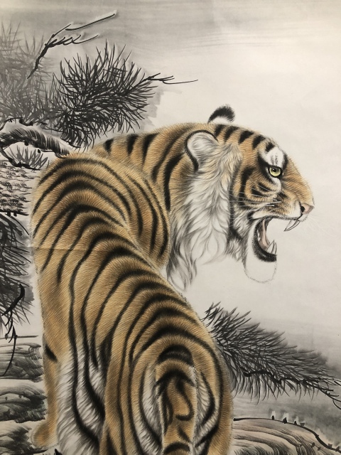 古玩字畫中美協鐘淞元老師精品拍賣,當前價格688元