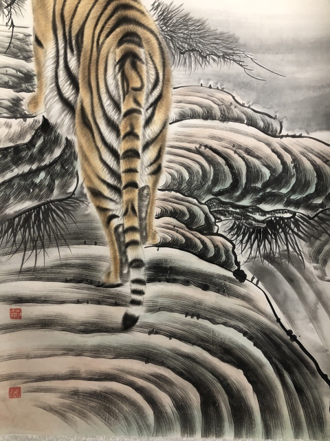 古玩字畫中美協鐘淞元老師精品拍賣,當前價格688元