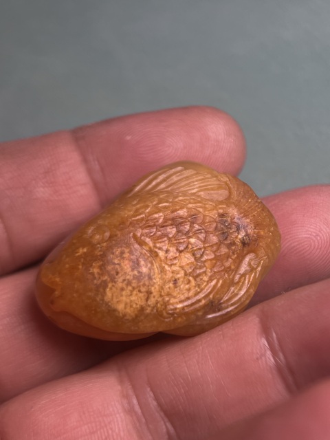 古玩玉器籽料連年有余墜拍賣，當前價格16600元