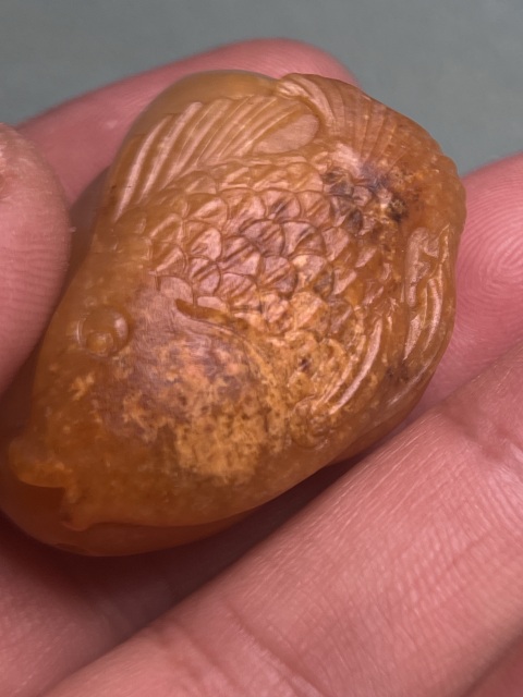 古玩玉器籽料連年有余墜拍賣，當前價格16600元