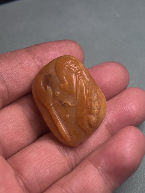 古玩玉器獨籽雕關公墜拍賣,當前價格22200元