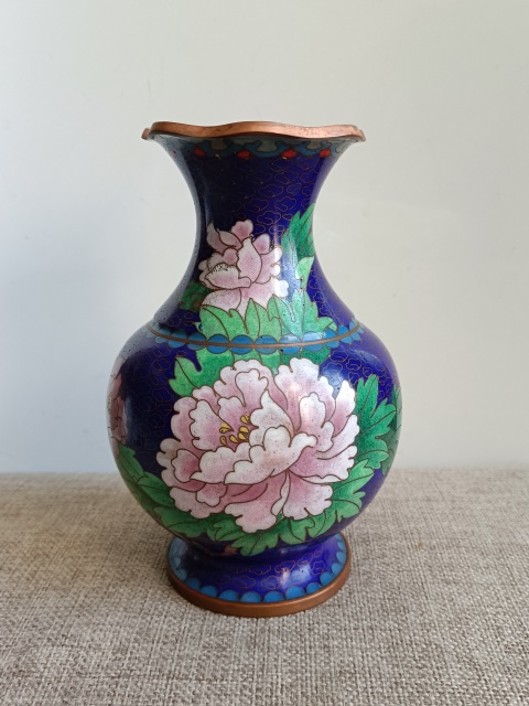 古玩雜項(xiàng)景泰藍(lán)花瓶拍賣(mài),當(dāng)前價(jià)格340元