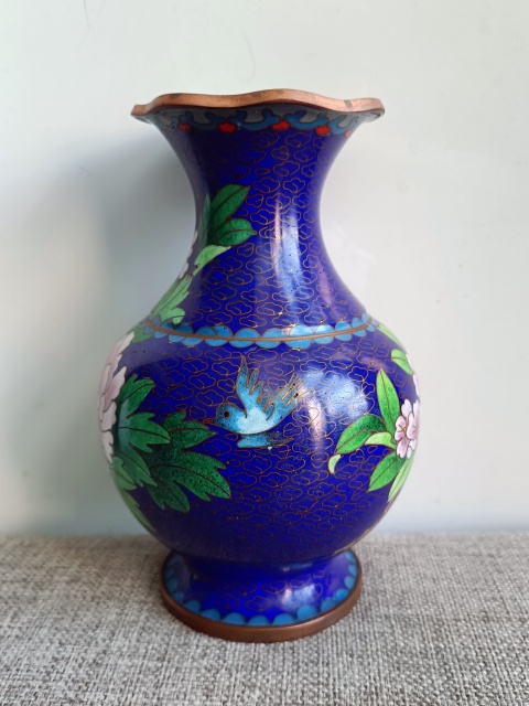 古玩雜項(xiàng)景泰藍(lán)花瓶拍賣(mài),當(dāng)前價(jià)格340元
