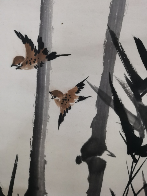 古玩字畫已故老中美協會員被譽為金陵一枝梅的功勛藝術家劉仁通竹報平安拍賣,當前價格1288元
