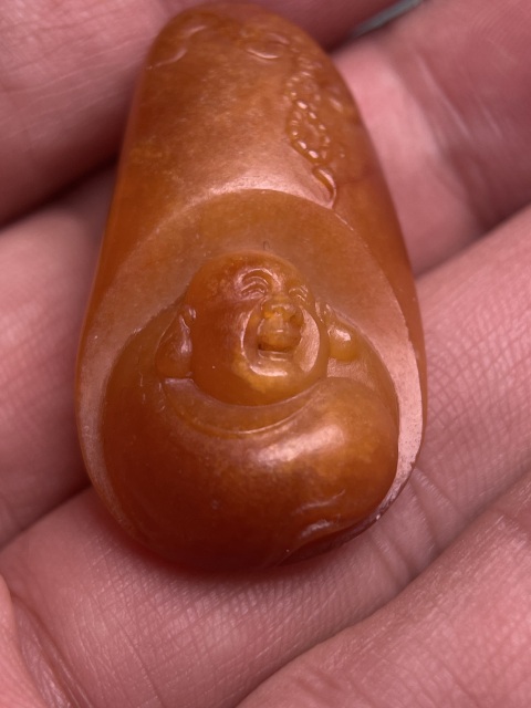 古玩玉器黃沁籽料彌勒拍賣,當前價格8600元
