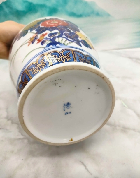 古玩陶瓷青花加彩描金罐拍賣，當前價格298元