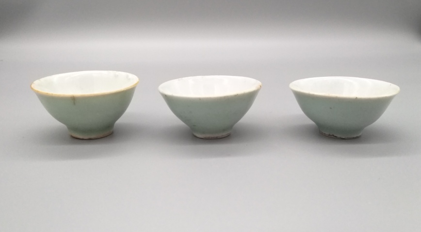 古玩陶瓷【清中期·養眼青釉,杯一組!】拍賣,當前價格588元