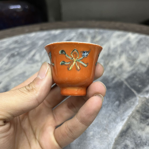 古玩陶瓷【民國(guó)·升值前景:珊 瑚 紅釉八寶小杯】拍賣,當(dāng)前價(jià)格280元