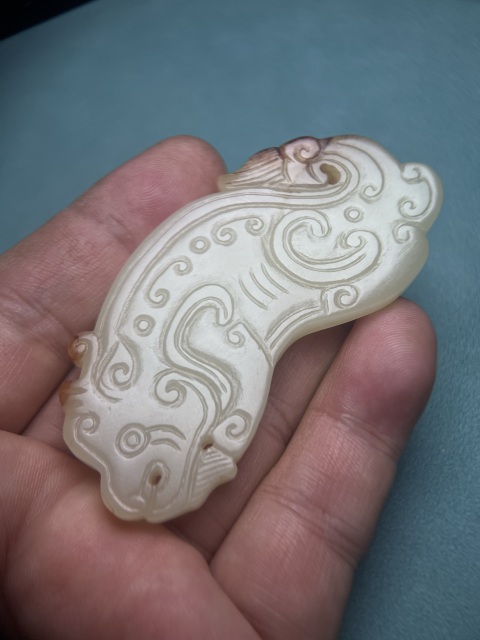 古玩玉器清中期黃玉龍佩拍賣,當前價格68000元