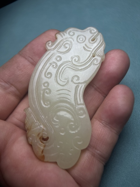 古玩玉器清中期黃玉龍佩拍賣,當前價格68000元