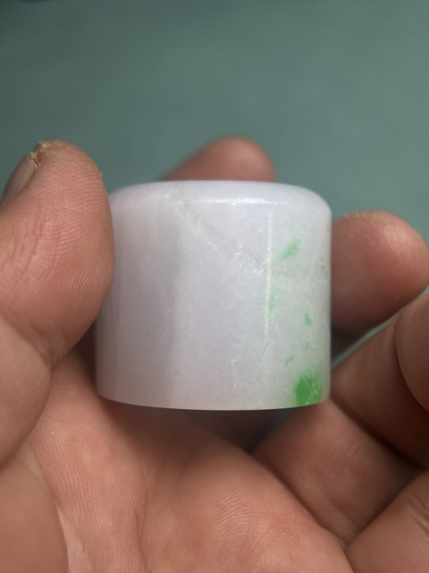 古玩玉器陽綠翡翠扳指拍賣，當前價格25800元