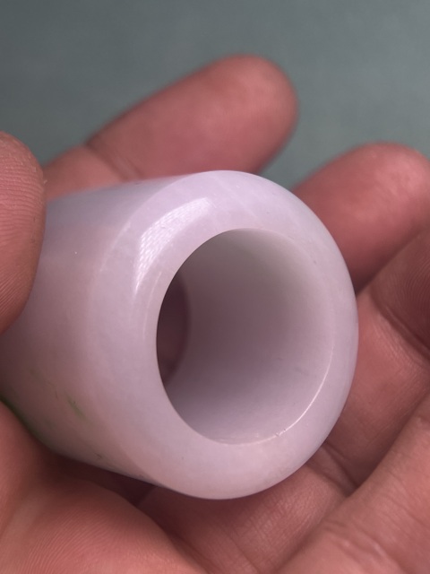 古玩玉器陽綠翡翠扳指拍賣，當前價格25800元