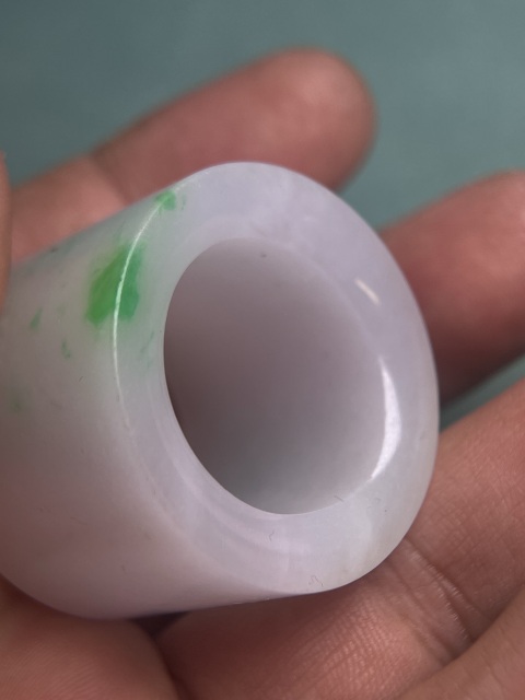古玩玉器陽綠翡翠扳指拍賣，當前價格25800元