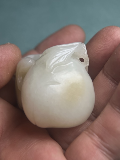 古玩玉器清代籽料雙桃拍賣,當前價格28800元