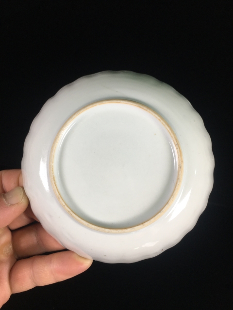 古玩陶瓷乾隆青花描金山水樓閣紋深腹花口盤拍賣，當(dāng)前價(jià)格888元